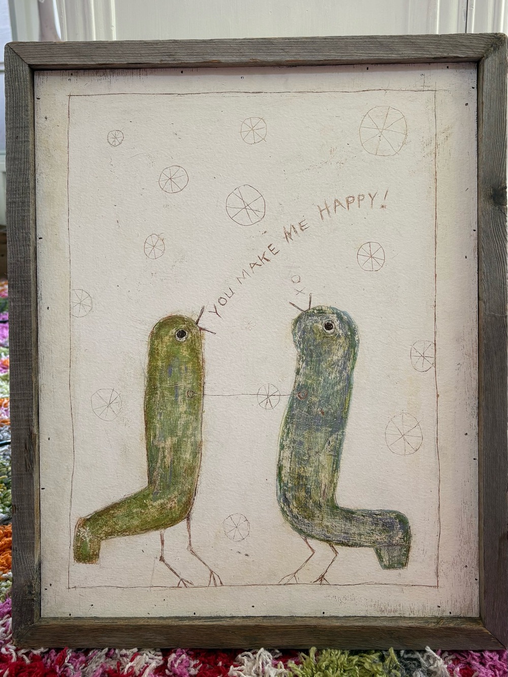 Sugarboo & Co Happy Birds (Grey Wood) - Art Print 17” x 21”